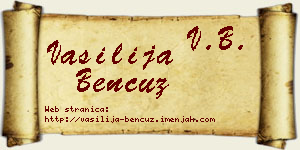 Vasilija Bencuz vizit kartica